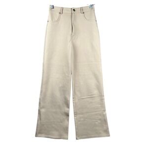 Gianni Bini Wide Leg Pants Beige Womens Size 2 High Rise Full Length Tailored